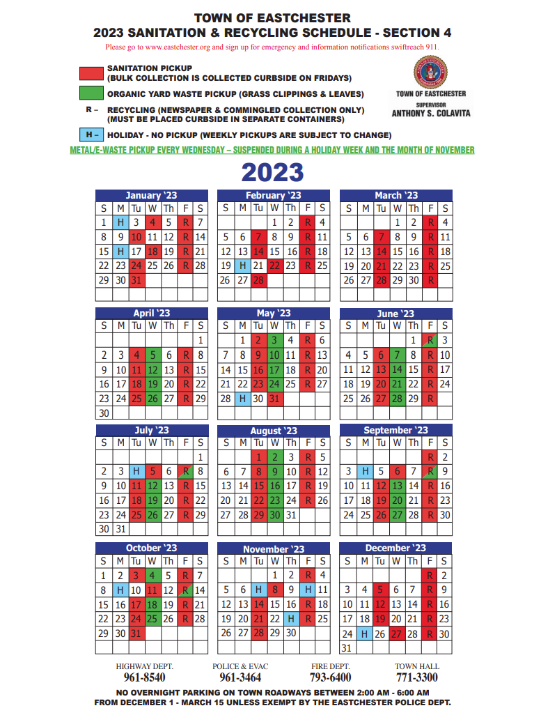 2023 Sanitation & Recycling Schedule
