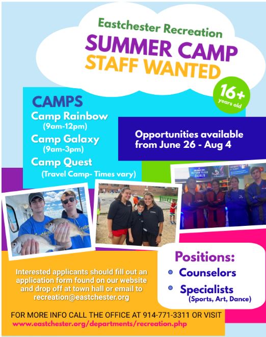 Eastchester Summer Camp Employment Opportunities
